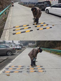 大庙乡安装减速带 守护校园平安路